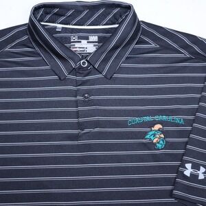 Under Armour Coastal Carolina Chanticleers Striped Polo Shirt Mens Large Black